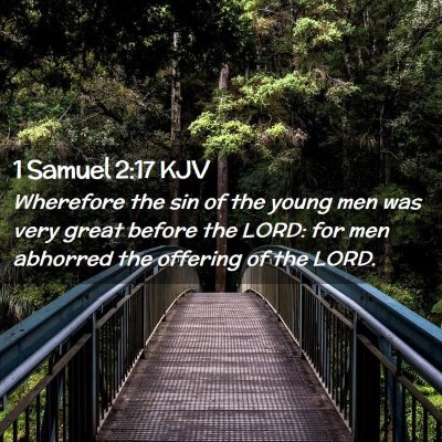 Picture 02 - 1 Samuel 2:17 KJV - Wherefore the sin of the young men was very great - Bible Verse Picture