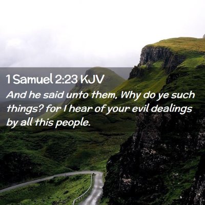 Picture 02 - 1 Samuel 2:23 KJV - And he said unto them, Why do ye such things? for - Bible Verse Picture