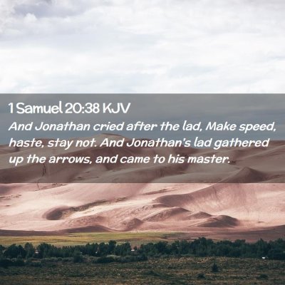 Picture 02 - 1 Samuel 20:38 KJV - And Jonathan cried after the lad, Make speed, - Bible Verse Picture
