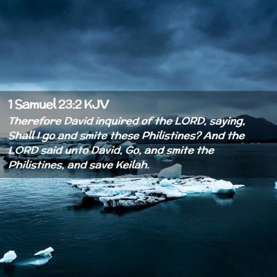 Picture 02 - 1 Samuel 23:2 KJV - Therefore David inquired of the LORD, saying, - Bible Verse Picture