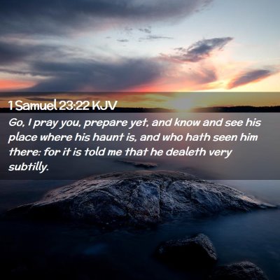 Picture 02 - 1 Samuel 23:22 KJV - Go, I pray you, prepare yet, and know and see his - Bible Verse Picture