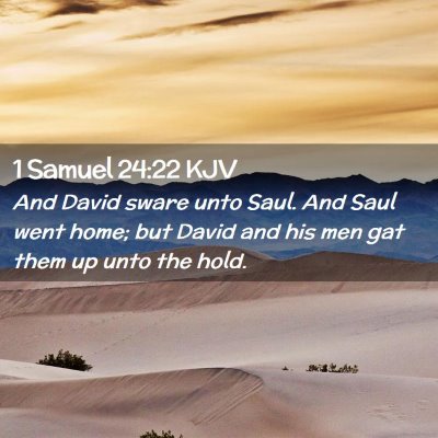 Picture 02 - 1 Samuel 24:22 KJV - And David sware unto Saul. And Saul went home; - Bible Verse Picture