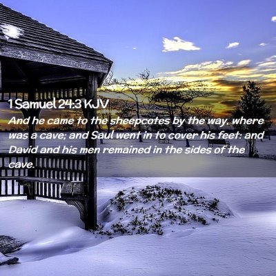 Picture 02 - 1 Samuel 24:3 KJV - And he came to the sheepcotes by the way, where - Bible Verse Picture