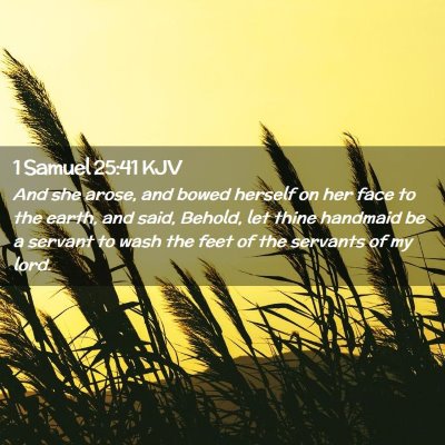 Picture 02 - 1 Samuel 25:41 KJV - And she arose, and bowed herself on her face to - Bible Verse Picture