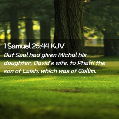 Picture 02 - 1 Samuel 25:44 KJV - But Saul had given Michal his daughter, David's - Bible Verse Picture