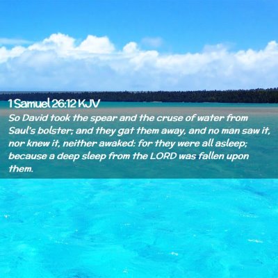 Picture 02 - 1 Samuel 26:12 KJV - So David took the spear and the cruse of water - Bible Verse Picture