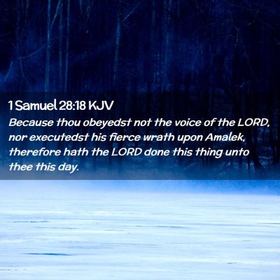 Picture 02 - 1 Samuel 28:18 KJV - Because thou obeyedst not the voice of the LORD, - Bible Verse Picture