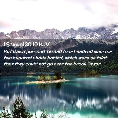Picture 02 - 1 Samuel 30:10 KJV - But David pursued, he and four hundred men: for - Bible Verse Picture