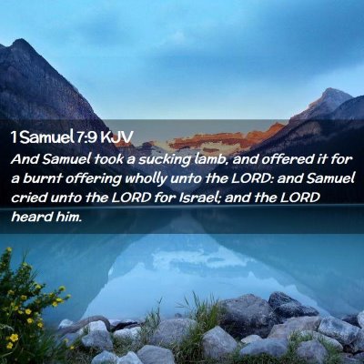 Picture 02 - 1 Samuel 7:9 KJV - And Samuel took a sucking lamb, and offered it - Bible Verse Picture