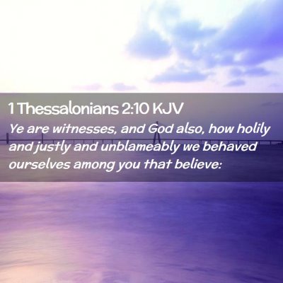 Picture 02 - 1 Thessalonians 2:10 KJV - Ye are witnesses, and God also, how holily and - Bible Verse Picture