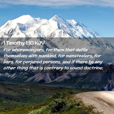 Picture 02 - 1 Timothy 1:10 KJV - For whoremongers, for them that defile themselves - Bible Verse Picture