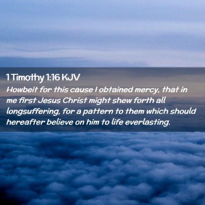 Picture 02 - 1 Timothy 1:16 KJV - Howbeit for this cause I obtained mercy, that in - Bible Verse Picture