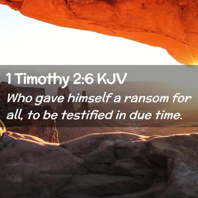 Picture 02 - 1 Timothy 2:6 KJV - Who gave himself a ransom for all, to be - Bible Verse Picture
