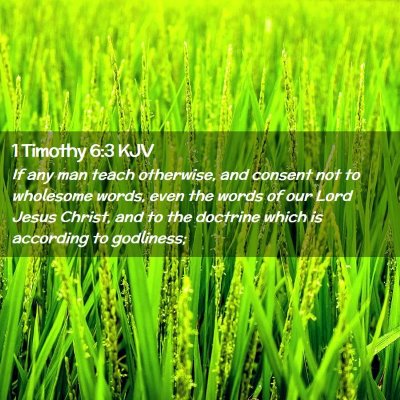 Picture 02 - 1 Timothy 6:3 KJV - If any man teach otherwise, and consent not to - Bible Verse Picture