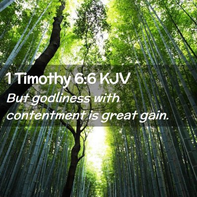 Picture 02 - 1 Timothy 6:6 KJV - But godliness with contentment is great - Bible Verse Picture