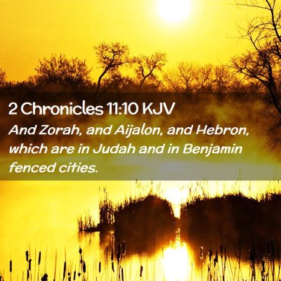 Picture 02 - 2 Chronicles 11:10 KJV - And Zorah, and Aijalon, and Hebron, which are in - Bible Verse Picture