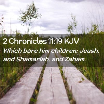 Picture 02 - 2 Chronicles 11:19 KJV - Which bare him children; Jeush, and Shamariah, - Bible Verse Picture