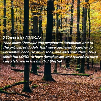 Picture 02 - 2 Chronicles 12:5 KJV - Then came Shemaiah the prophet to Rehoboam, and - Bible Verse Picture