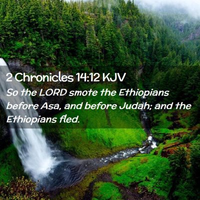 Picture 02 - 2 Chronicles 14:12 KJV - So the LORD smote the Ethiopians before Asa, and - Bible Verse Picture