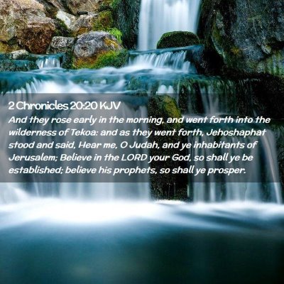 Picture 02 - 2 Chronicles 20:20 KJV - And they rose early in the morning, and went - Bible Verse Picture