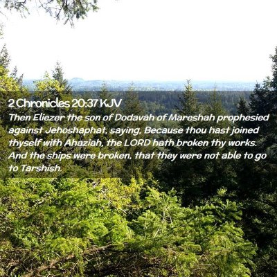 Picture 02 - 2 Chronicles 20:37 KJV - Then Eliezer the son of Dodavah of Mareshah - Bible Verse Picture