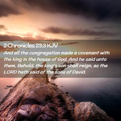 Picture 02 - 2 Chronicles 23:3 KJV - And all the congregation made a covenant with the - Bible Verse Picture