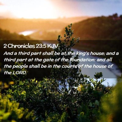 Picture 02 - 2 Chronicles 23:5 KJV - And a third part shall be at the king's house; - Bible Verse Picture