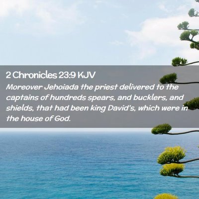 Picture 02 - 2 Chronicles 23:9 KJV - Moreover Jehoiada the priest delivered to the - Bible Verse Picture