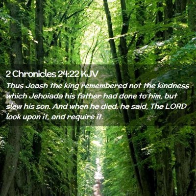 Picture 02 - 2 Chronicles 24:22 KJV - Thus Joash the king remembered not the kindness - Bible Verse Picture