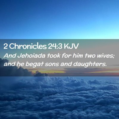 Picture 02 - 2 Chronicles 24:3 KJV - And Jehoiada took for him two wives; and he begat - Bible Verse Picture