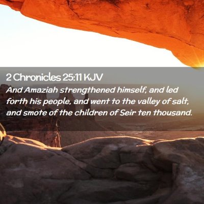 Picture 02 - 2 Chronicles 25:11 KJV - And Amaziah strengthened himself, and led forth - Bible Verse Picture