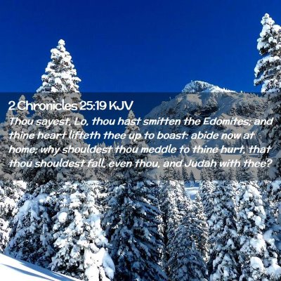 Picture 02 - 2 Chronicles 25:19 KJV - Thou sayest, Lo, thou hast smitten the Edomites; - Bible Verse Picture