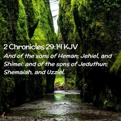 Picture 02 - 2 Chronicles 29:14 KJV - And of the sons of Heman; Jehiel, and Shimei: and - Bible Verse Picture