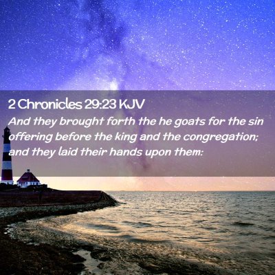 Picture 02 - 2 Chronicles 29:23 KJV - And they brought forth the he goats for the sin - Bible Verse Picture