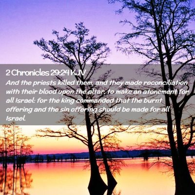 Picture 02 - 2 Chronicles 29:24 KJV - And the priests killed them, and they made - Bible Verse Picture