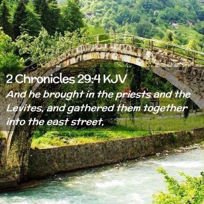 Picture 02 - 2 Chronicles 29:4 KJV - And he brought in the priests and the Levites, - Bible Verse Picture