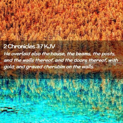 Picture 02 - 2 Chronicles 3:7 KJV - He overlaid also the house, the beams, the posts, - Bible Verse Picture