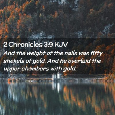 Picture 02 - 2 Chronicles 3:9 KJV - And the weight of the nails was fifty shekels of - Bible Verse Picture