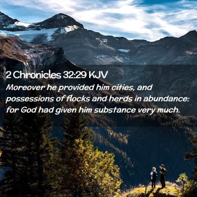 Picture 02 - 2 Chronicles 32:29 KJV - Moreover he provided him cities, and possessions - Bible Verse Picture