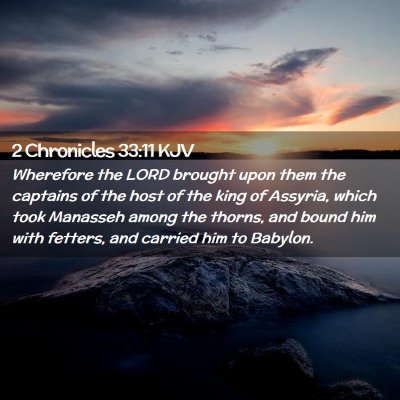 Picture 02 - 2 Chronicles 33:11 KJV - Wherefore the LORD brought upon them the captains - Bible Verse Picture