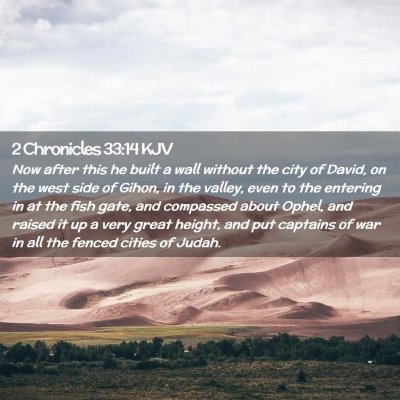 Picture 02 - 2 Chronicles 33:14 KJV - Now after this he built a wall without the city - Bible Verse Picture