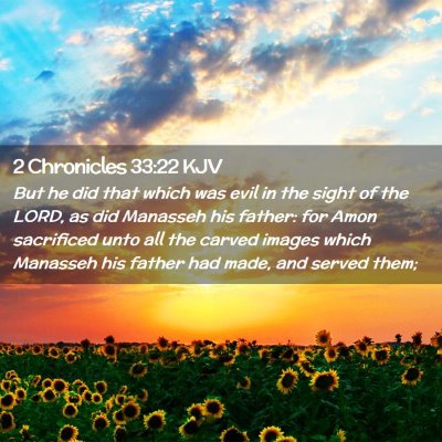 Picture 02 - 2 Chronicles 33:22 KJV - But he did that which was evil in the sight of - Bible Verse Picture