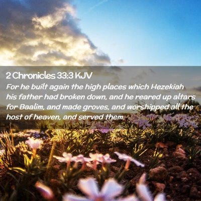 Picture 02 - 2 Chronicles 33:3 KJV - For he built again the high places which Hezekiah - Bible Verse Picture