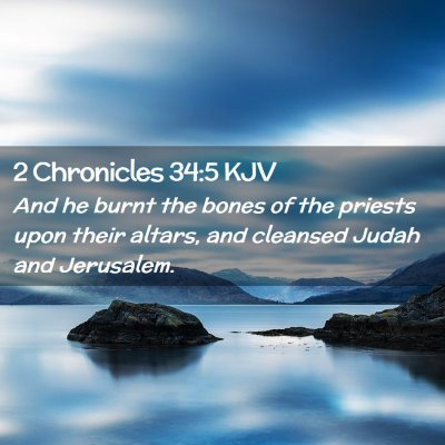 Picture 02 - 2 Chronicles 34:5 KJV - And he burnt the bones of the priests upon their - Bible Verse Picture