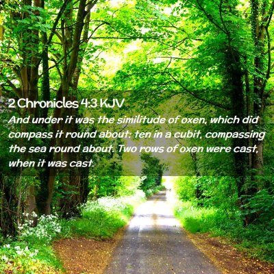 Picture 02 - 2 Chronicles 4:3 KJV - And under it was the similitude of oxen, which - Bible Verse Picture