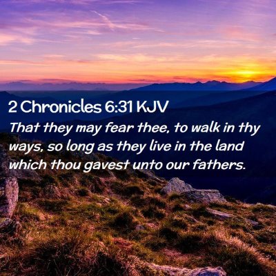 Picture 02 - 2 Chronicles 6:31 KJV - That they may fear thee, to walk in thy ways, so - Bible Verse Picture