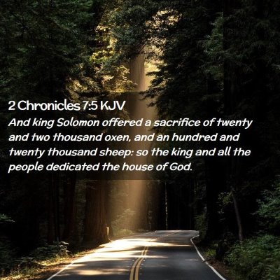 Picture 02 - 2 Chronicles 7:5 KJV - And king Solomon offered a sacrifice of twenty - Bible Verse Picture