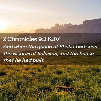 Picture 02 - 2 Chronicles 9:3 KJV - And when the queen of Sheba had seen the wisdom - Bible Verse Picture