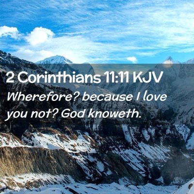 Picture 02 - 2 Corinthians 11:11 KJV - Wherefore? because I love you not? God - Bible Verse Picture