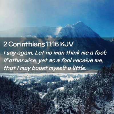 Picture 02 - 2 Corinthians 11:16 KJV - I say again, Let no man think me a fool; if - Bible Verse Picture